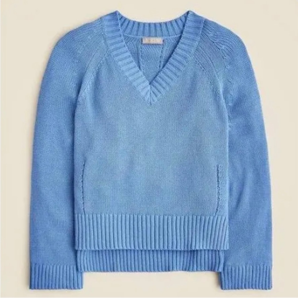 J. Crew Classic Cotton Blue V-Neck Sweater. Size M. Style CJ906